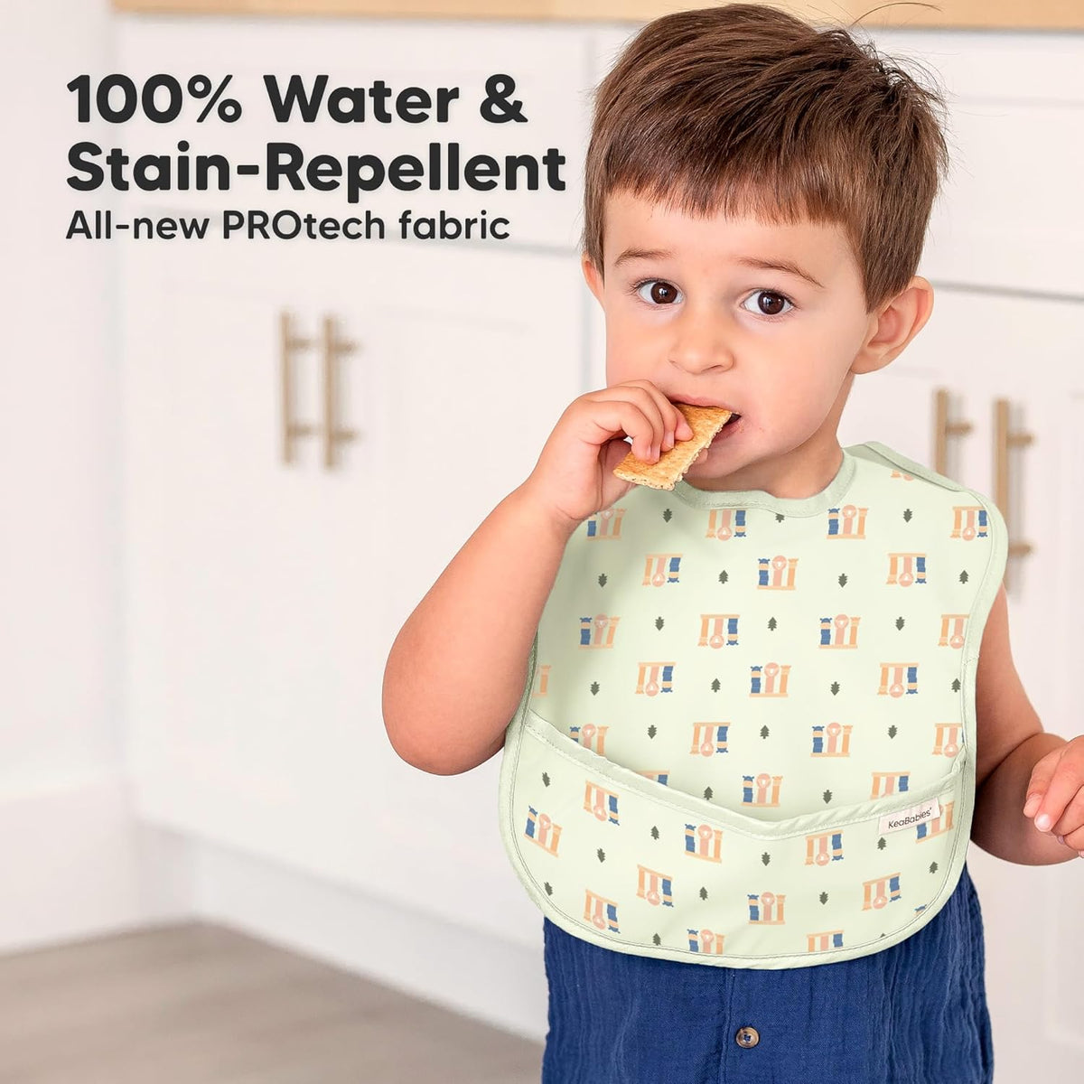 3-Pack Waterproof Baby Bibs for Eating - Lightweight Toddler Feeding Bibs with Large Food Catcher
