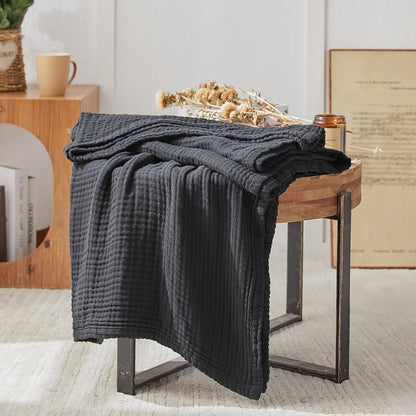EMME Cotton Muslin Throw Blanket Couch Breathable Gauze Blanket Soft Lightweight Blankets Adults