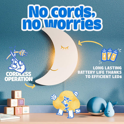 Tip perk Moon Lamp for Baby Nursery - Floating Moon Wall Lamp for Nursery | Cute Floating Moon Lamp