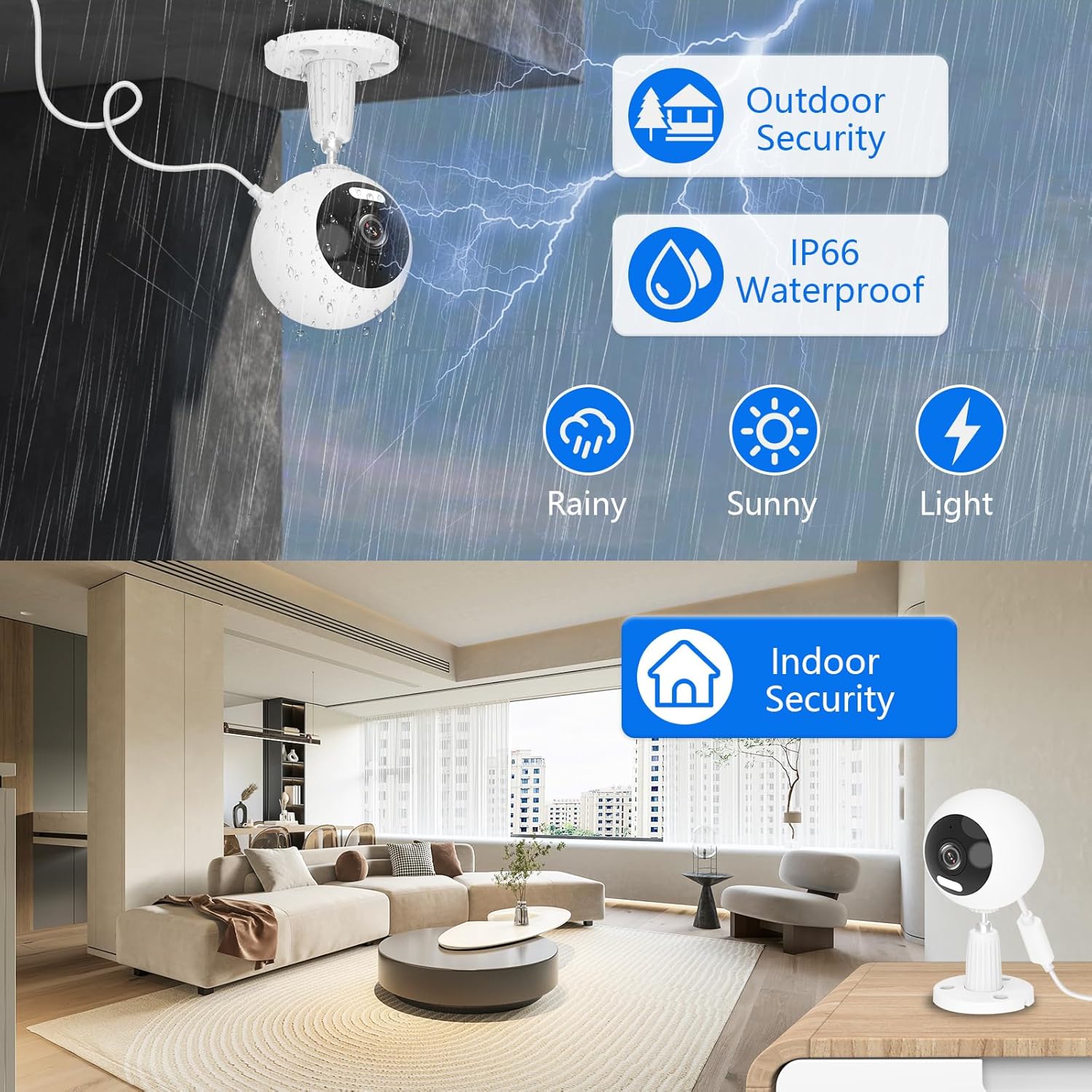 5G/2.4G Indoor/Outdoor Security Camera for Baby Monitor, Indoor Camera for