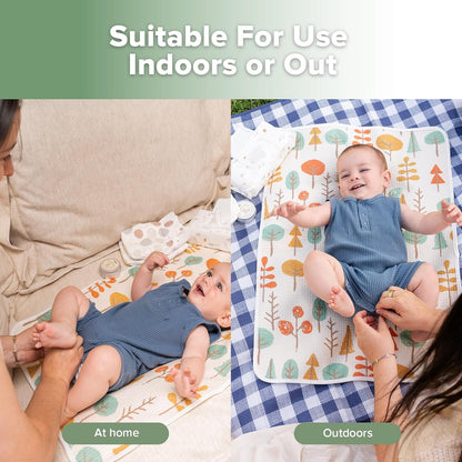 haakaa Waterproof Changing Pad Liners, 100% Cotton, Soft & Breathable (1pc, 19.5" x 27.5" Autumn
