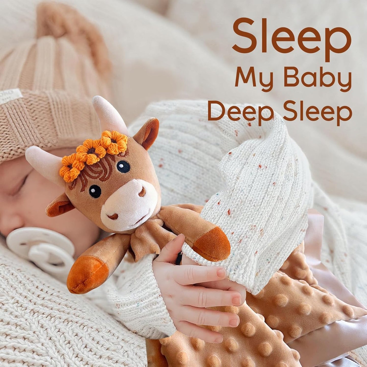 2 Pcs Loveys for Babies, Soft Baby Security Blanket Lovies for Babies, Stuffed Animals Blankie for