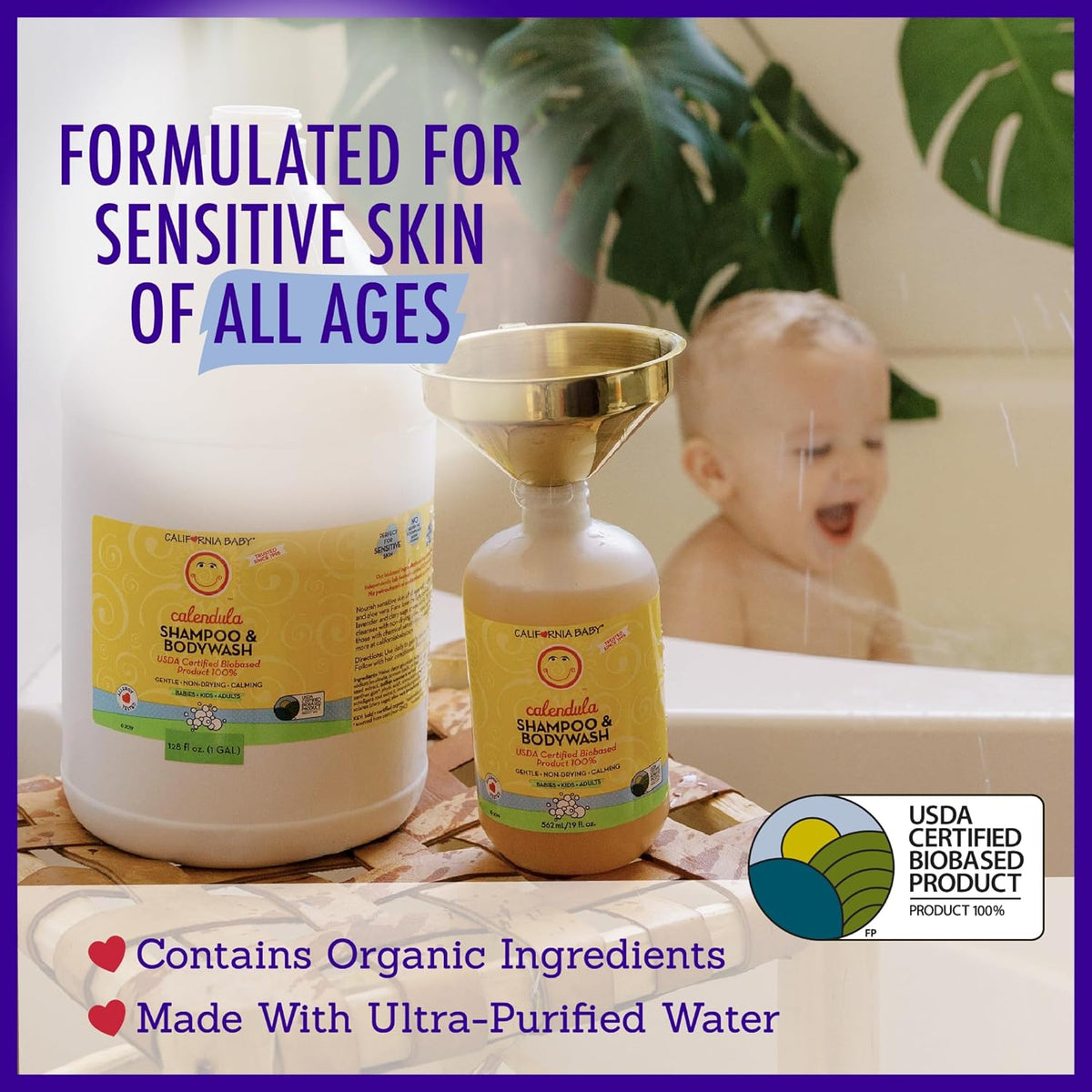 California Baby Calendula Shampoo and Body Wash - Allergy tested Baby Soap and Toddler Shampoo, for