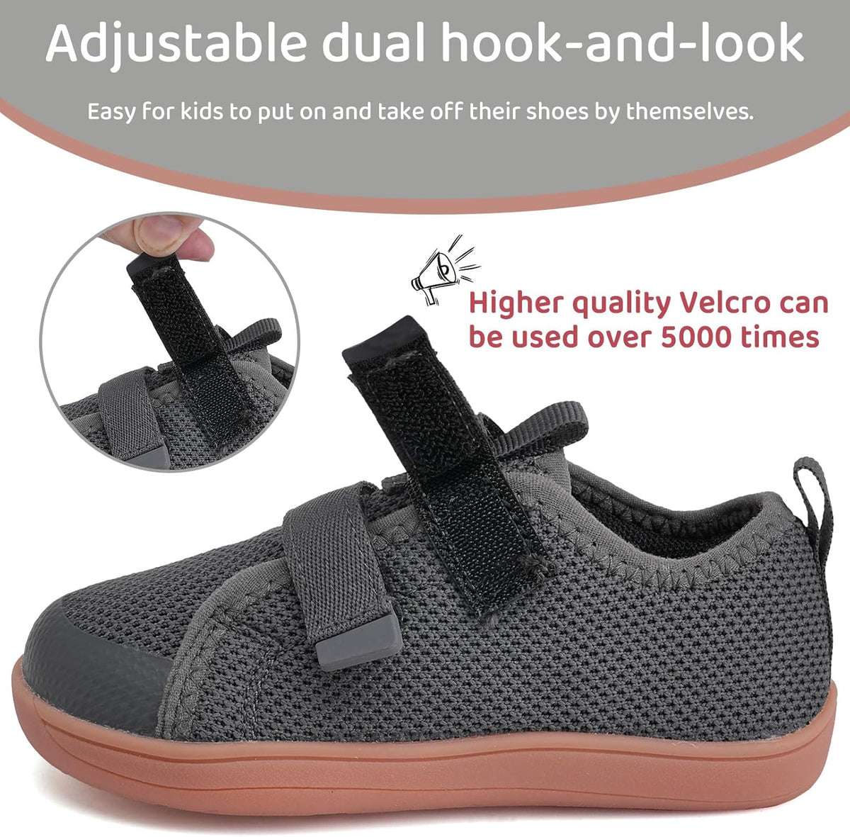 WateLves Toddler Little Kids Wide Barefoot Shoes The First Walking Shoes Girls Boys Breathable Zero