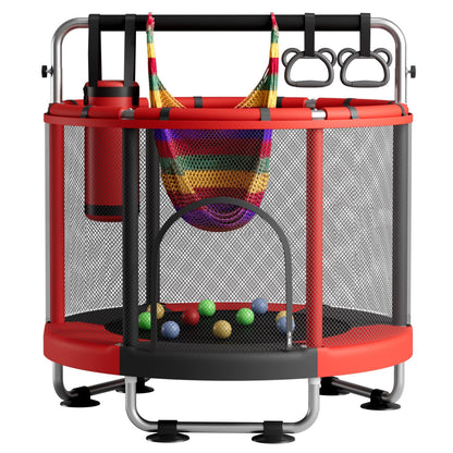 ZCMHAXJ 55" Trampoline for Kids with Enclosure, 440lbs Capacity Indoor & Outdoor Toddler Trampoline