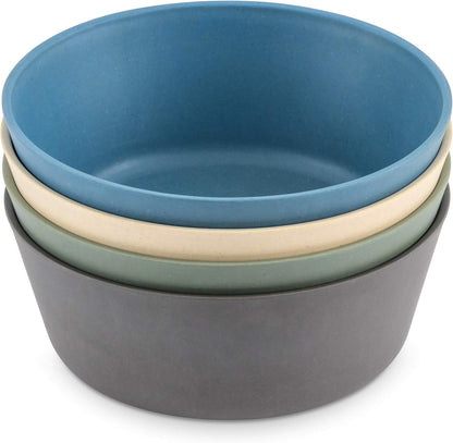 WeeSprout Bamboo Kids Bowls, Set of Four 10 oz Kid-Sized Bamboo Bowls, Dishwasher Safe Kid Bowls