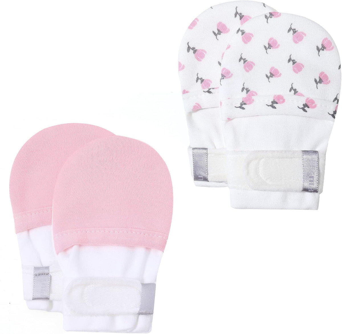 HAPIU Baby No Scratch Mittens Stay On, 100% Cotton Breathable, Adjustable Infant Gloves for Boys