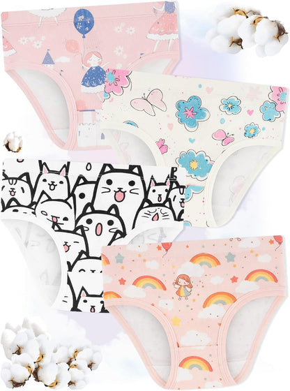 Girls' Underwear,Soft Cotton Tagless Panties for Toddlers' & Little Kids' Comfort,Breathable