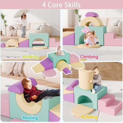 Soft Foam Climbing Blocks Set – Large 5-in-1 Soft Play Toys Crawling & Sliding Climbing Arch for