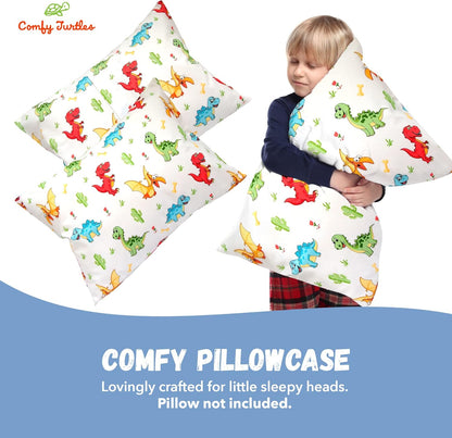 Toddler Pillowcase 13x18 Dinosaur - Cotton Travel Pillowcase Cover, Soft Dinosaur Pillow Cases for