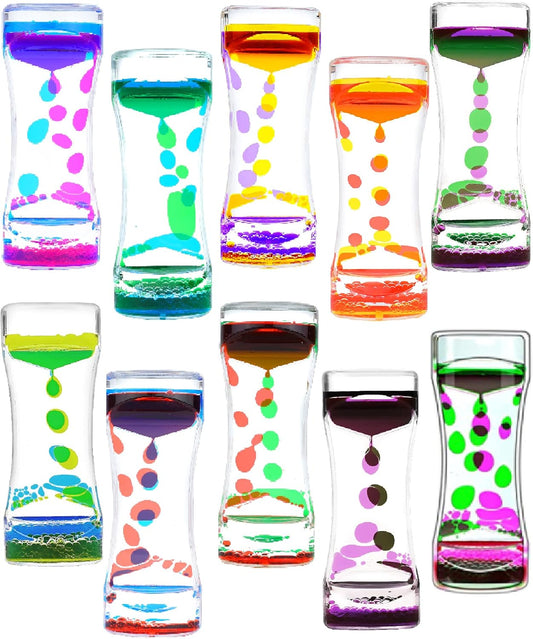 Liquid Motion Bubbler Timer 10 Pack Diamond Shaped Liquid Timer for Fidget Toy,Autism Toys