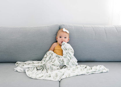 Copper Pearl Large Premium Knit Baby Swaddle Receiving Blanket Fern