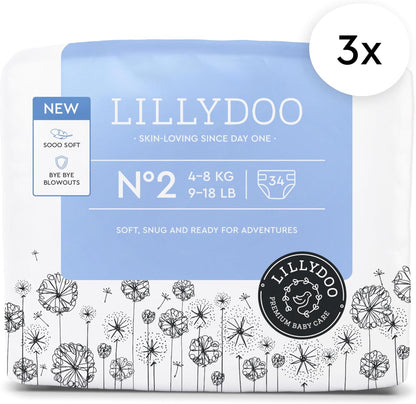 Baby Diapers - Size 2 (9-18 lbs), Half-Monthly Supply (102 Count), Leak Protection, Skin-Friendly