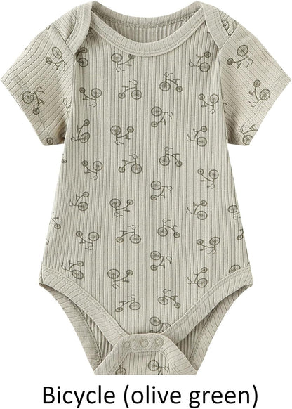 Baby Bodysuit and Pant Set Summer Ribbed Mix Match Infant Boy Girl Clothes Outfits