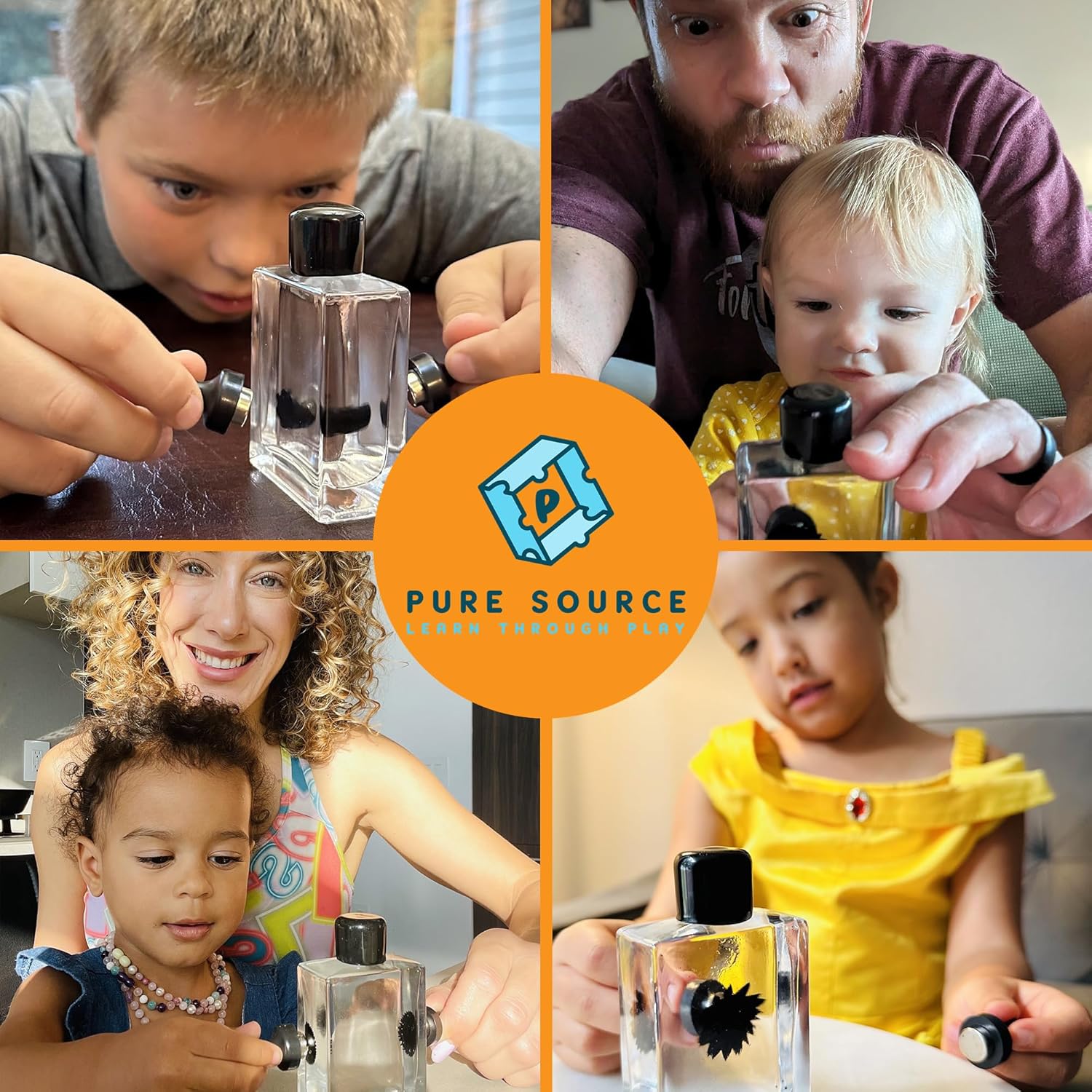 FerroFluid Display Toy Bottle – Ferro Fluid Liquid Metal STEM Toy, Magnetic Desk Toy with Neodymium