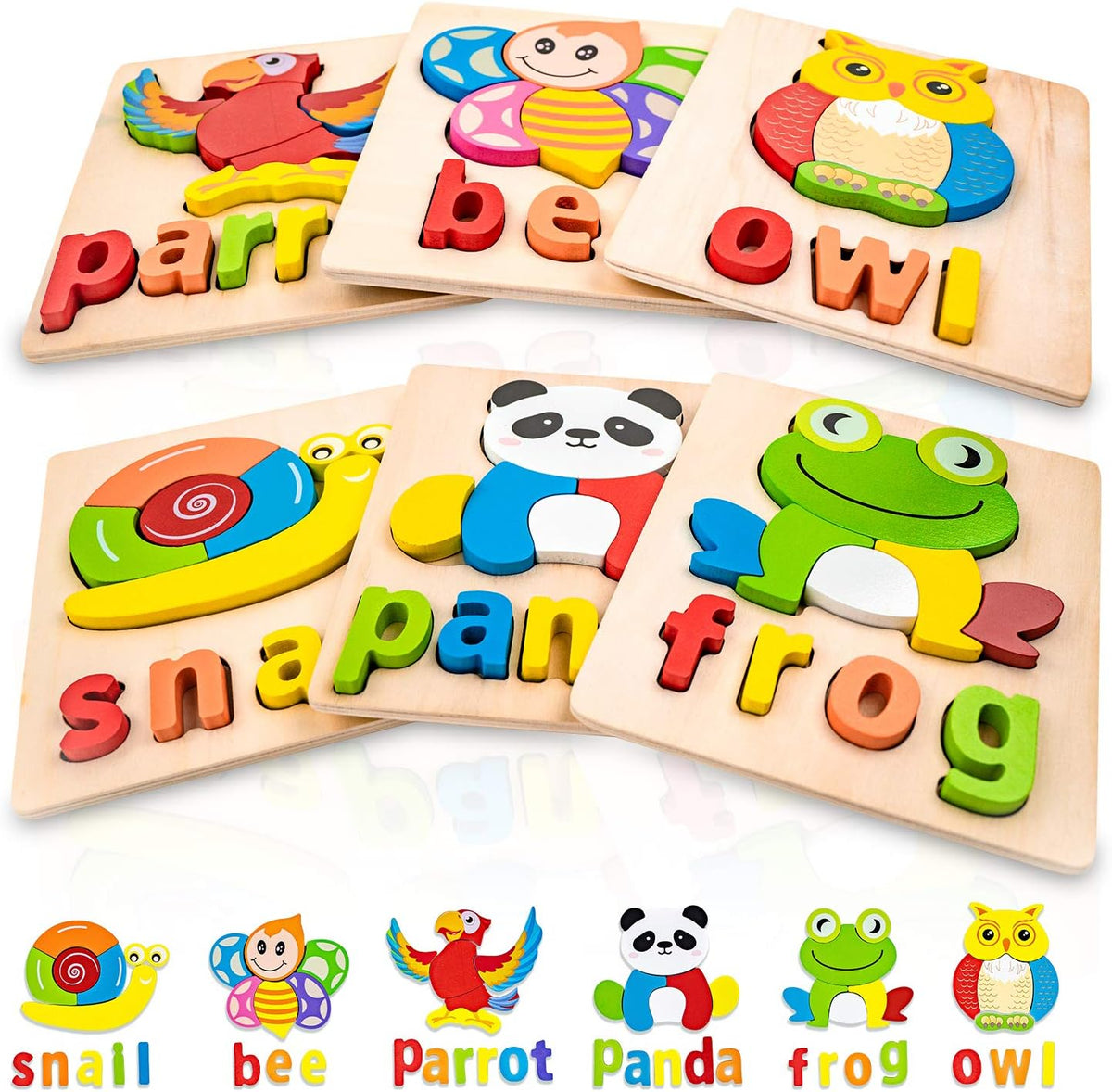 Toddler Puzzles,Wooden Puzzles for Todder 1 2 3 Years Old Boys Girls Eco Friendly Wooden Toys
