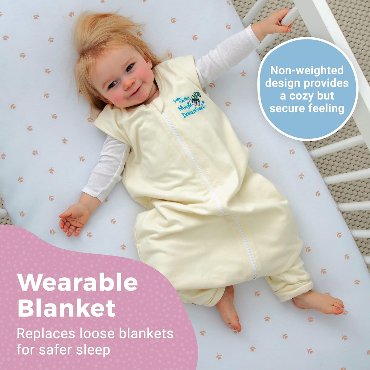 Magic Sleepsuit Baby Merlin's Cotton Baby Swaddle Transition Product - Soft and Cozy Design, Double