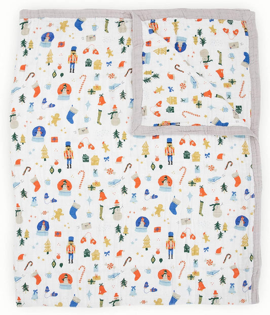 Little Unicorn Premium Quilted Throw | Super Soft, Multi-Layered Muslin XL Blanket| Great for Kids