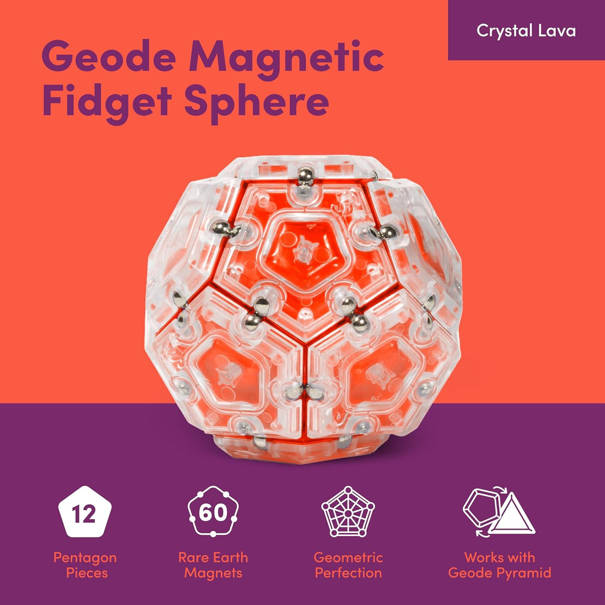Speks Geode Sphere Magnetic Fidget Toy for Adults | Quiet Adult Sensory Toy for Stress Relief &