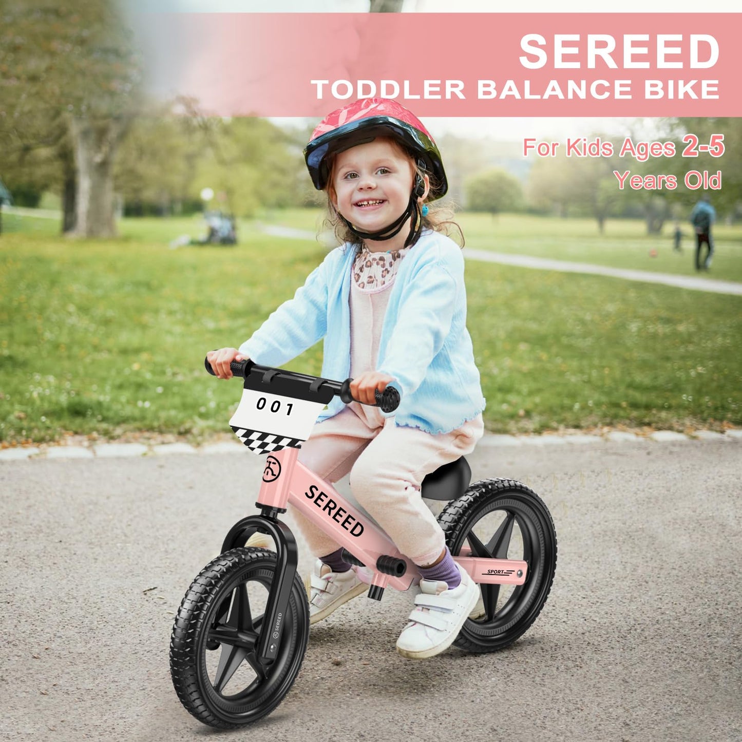 SEREED Toddler Balance Bike 2 Year Old, Gift for 2-3 Boys Girls, Adjustable