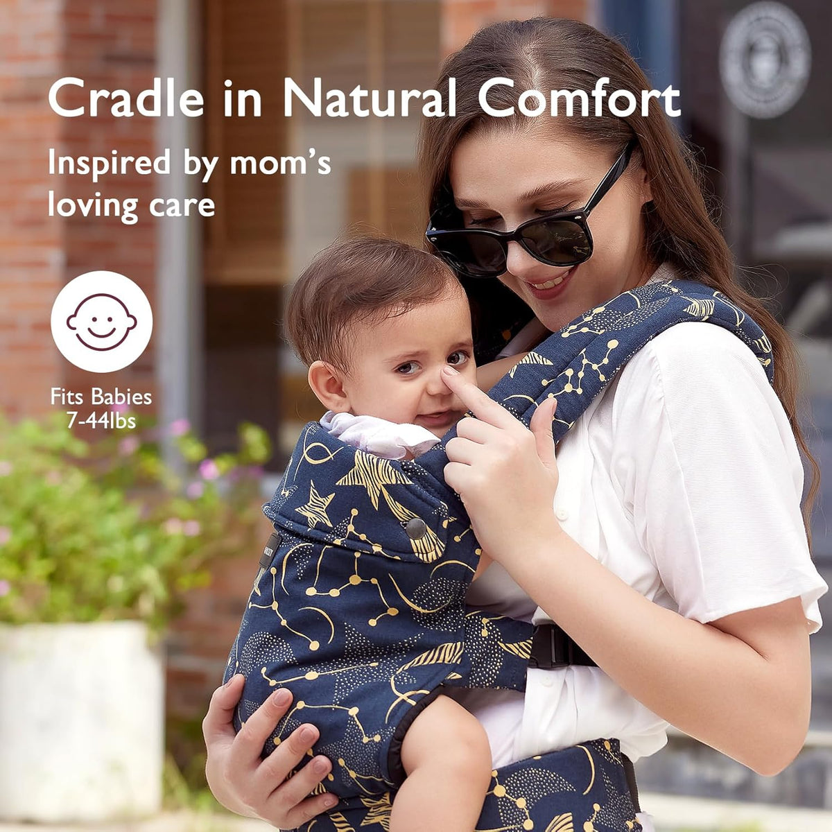 Momcozy Baby Carrier - Ergonomic, Cozy and Lightweight Carrier for 7-44lbs, Effortless to Put On