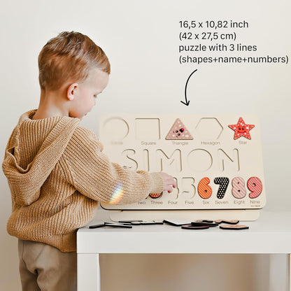 Puzzles for Toddlers Boy and Girl, Personalized Name Puzzle, 12 Month Toy, Gifts for 0 1 2 3 Years