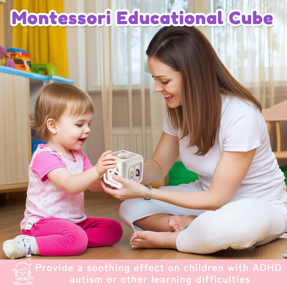 Busy Cube Toys for 1 Year Old Girl Gifts, Montessori for Baby Girl, Travel Sensory Toys for