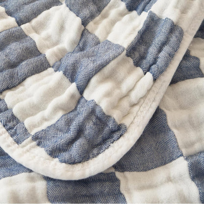 Ultra Soft Checkered Muslin Baby Blanket Pack of 2 Cotton Swaddles Bed Blankets for Babies and