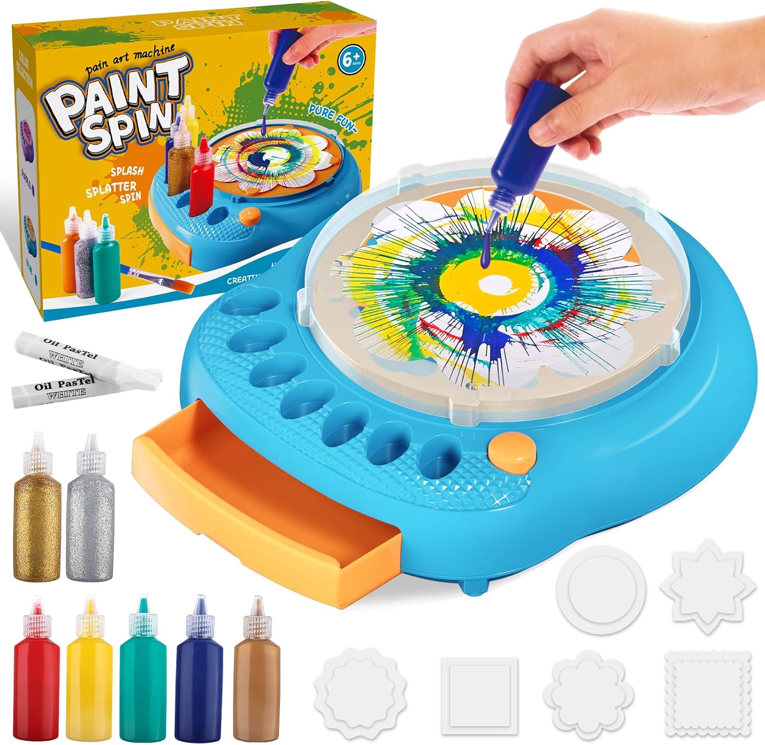Arts and Crafts for Kids Ages 4-8,Paint Spin Art Machine Kit,Art Craft Set for 6-9 Year Old,Cool