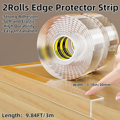 2Pack Baby Clear Edge Protector, 1.18in X 9.84FT, Child Protection Desk Corner Anti-Bump Home Wrap