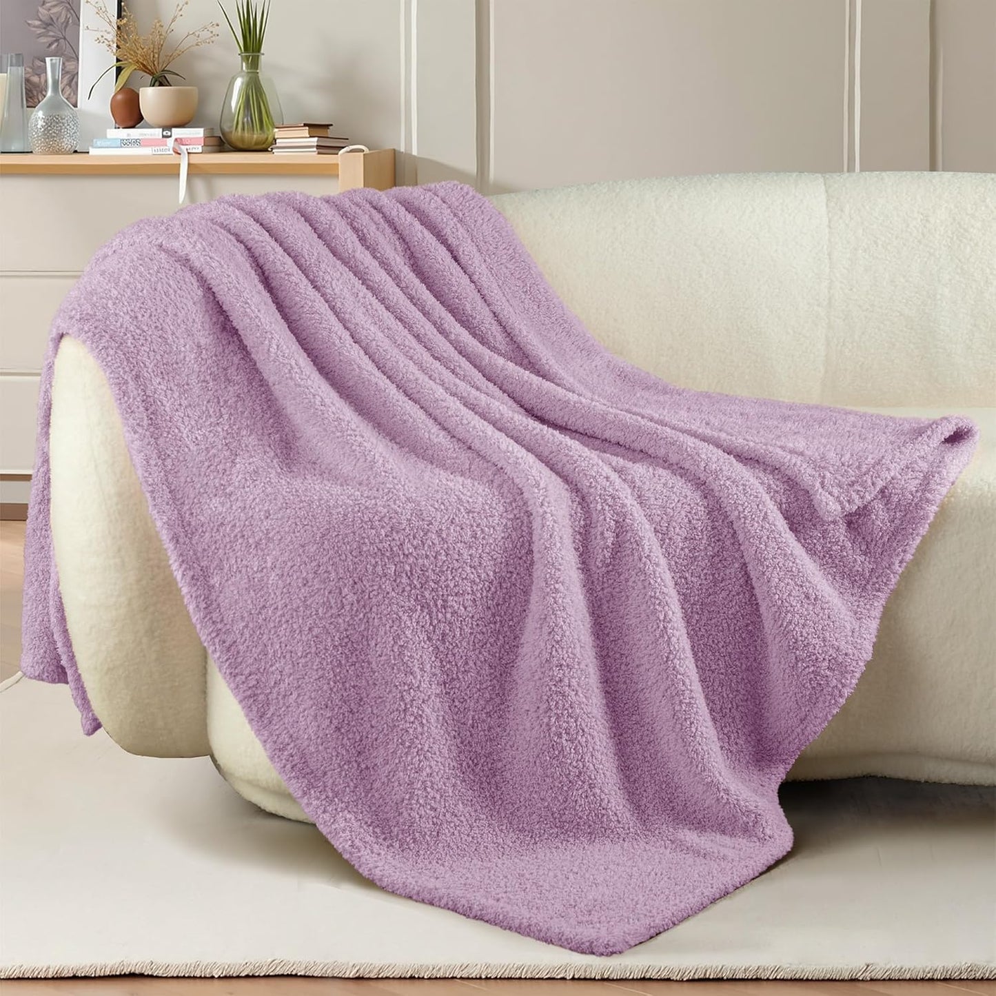 Exclusivo Mezcla Fleece Throw Blanket for Couch Sofa, Soft Warm and Fluffy Blankets for Women Men