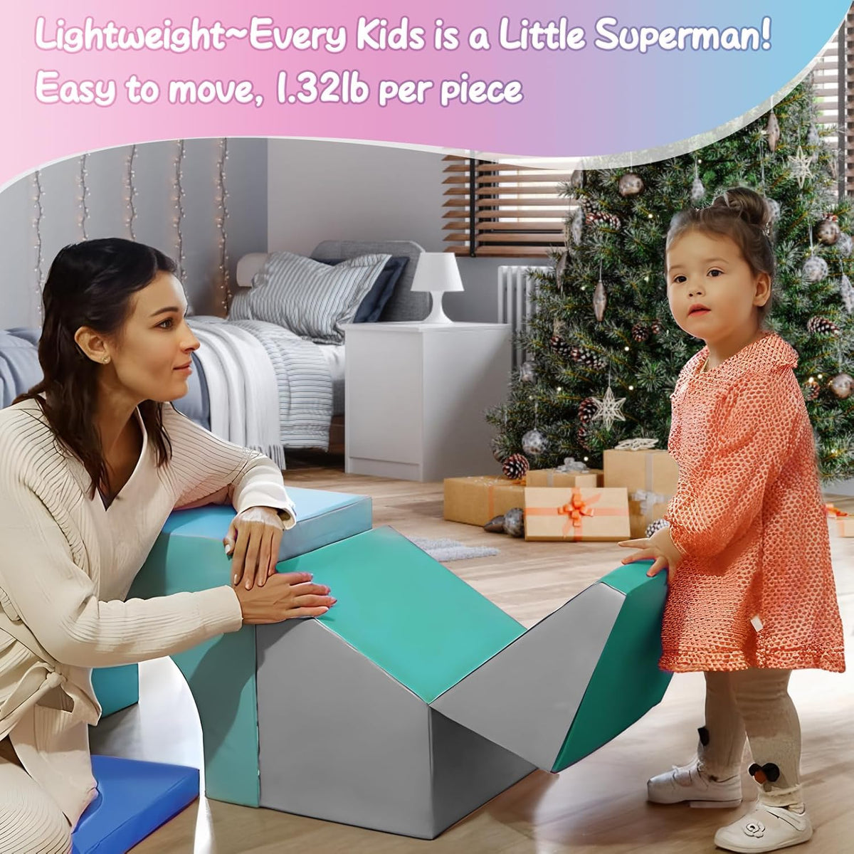 SURPCOS Foam Climbing Blocks for Toddlers - Soft Play Set for Toddlers 1-3 - Climbing Toys - Baby