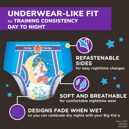 Pull-Ups Boys' Night-Time Potty Training Pants, Size 5T-6T Overnight Training Underwear (46-60