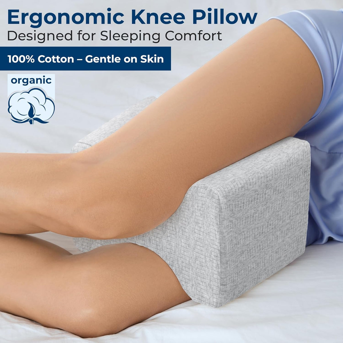 5 STARS UNITED Knee Pillow for Side Sleepers - Hip Pain Relief, Memory Foam Leg Cushion for Side