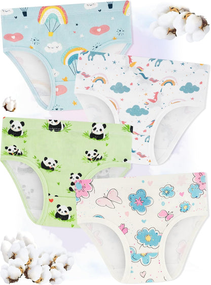 Girls' Underwear,Soft Cotton Tagless Panties for Toddlers' & Little Kids' Comfort,Breathable