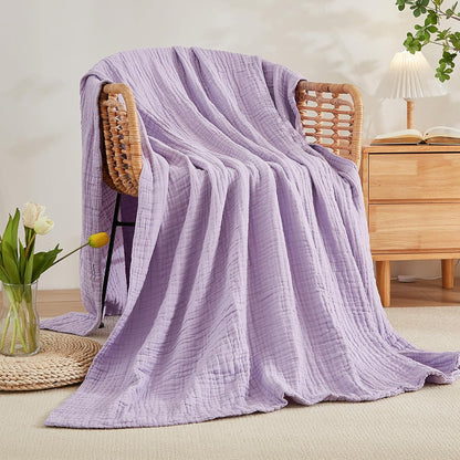 EMME Cotton Blanket Twin XL for Bed Soft Muslin Blankets 66"x90" Lightweight Breathable Layering