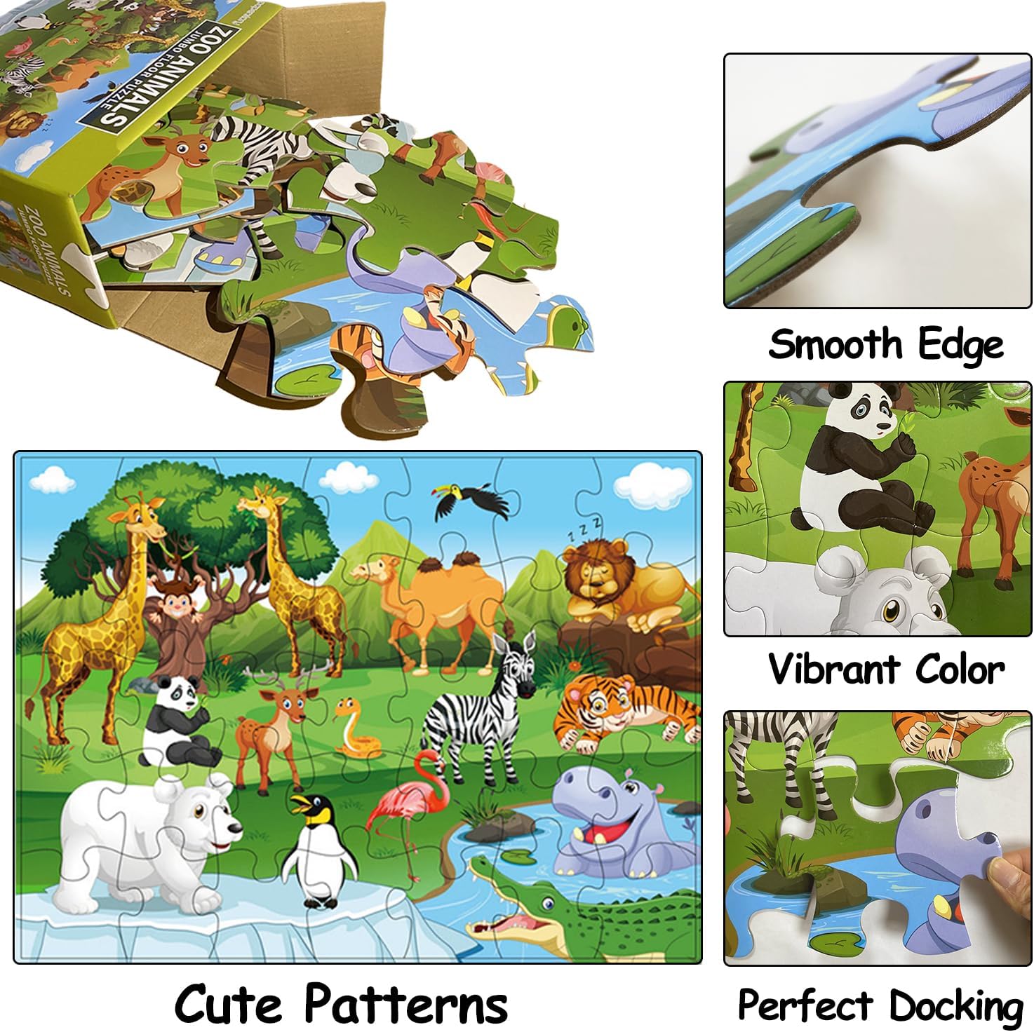 Jumbo Floor Puzzle for Kids, Large Jigsaw Puzzles 35 Piece for Kids Ages 3-5,Preschool Learning &