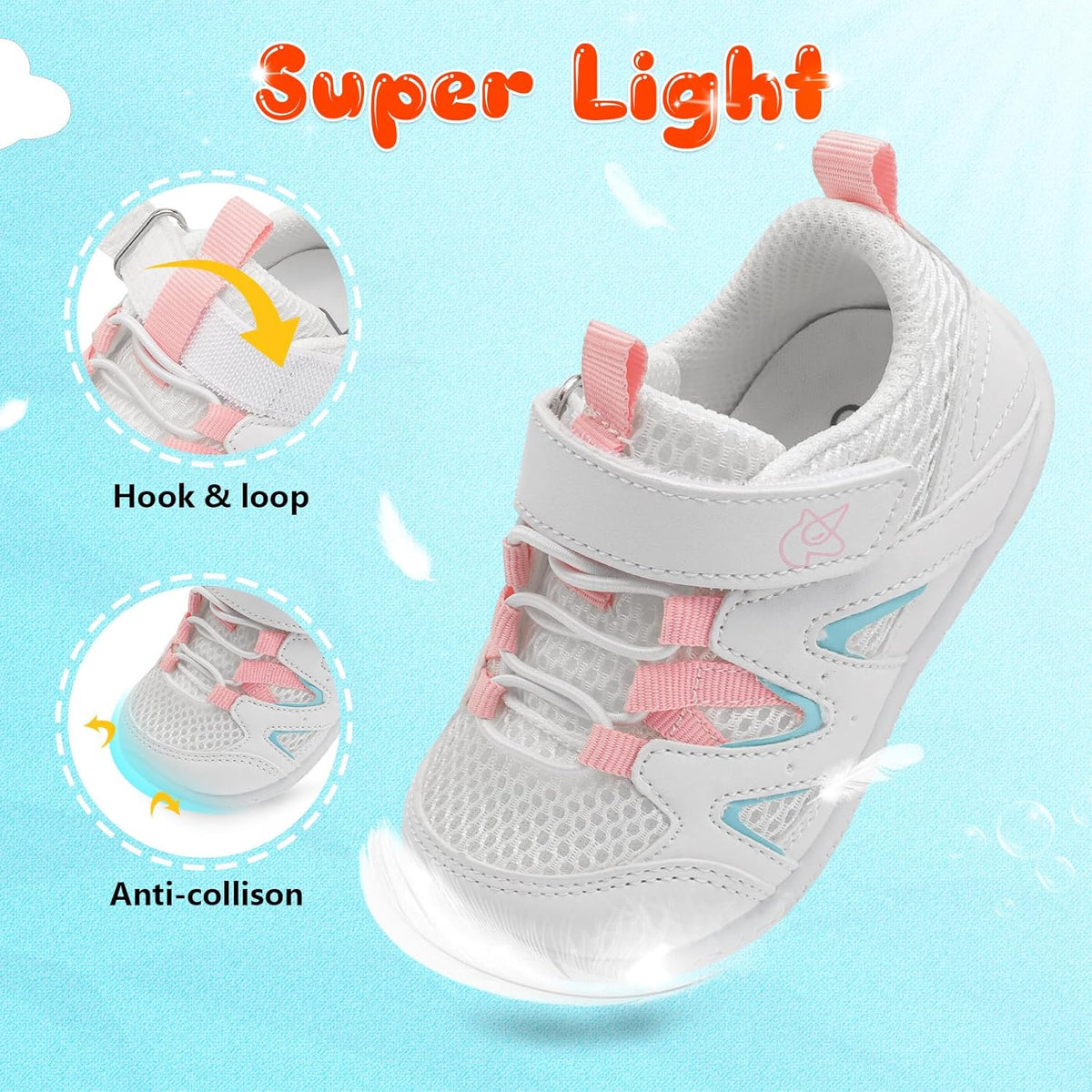LeIsfIt Baby Shoes Boys Girls First Walking Shoes Non-Slip Toddler Breathable Sneakers Infant