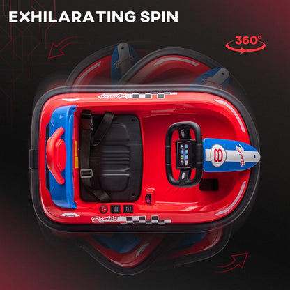 Aosom Toddler Bumper Car, 360° Rotation 6V Kids Electric Ride on Bumper Car with EVA Bumper Edges