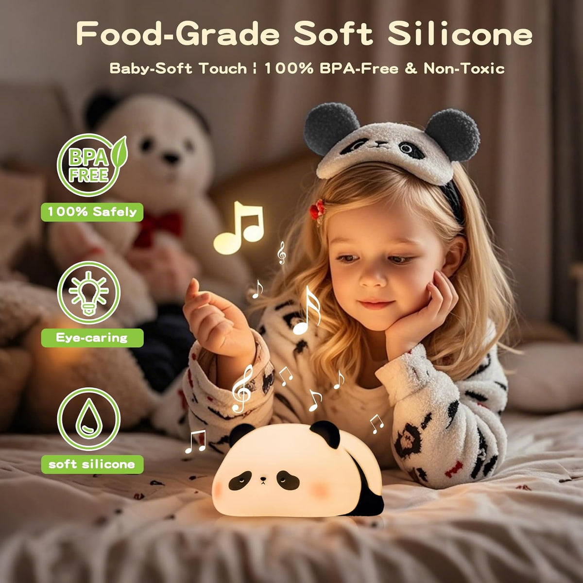 Panda Night Light with White Noise, Sound Machine for Baby Sleeping Aid,Toddler Sleep Trainer 4