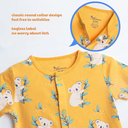 3-Pack 100% Cotton Baby Boy Rompers,0-24Months Short Sleeve Toddler Romper,Breathable Spring/Summer