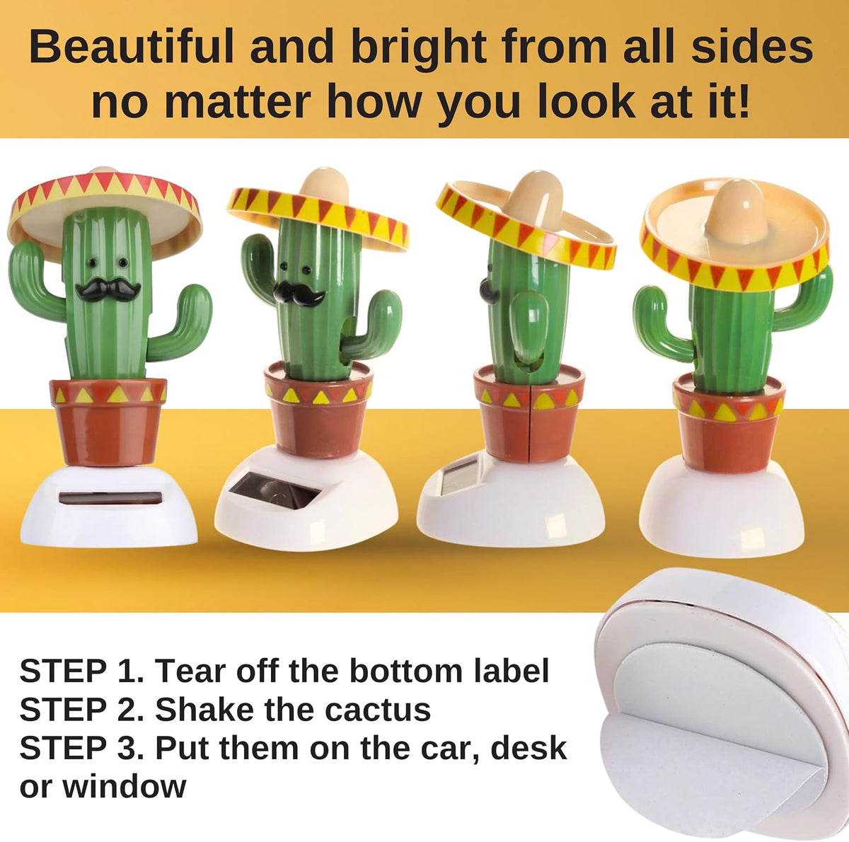 Solar Powered Dancing Cactus Toy – Sun Power Swinging Animated Bobble Dancer Solar Toys for Car
