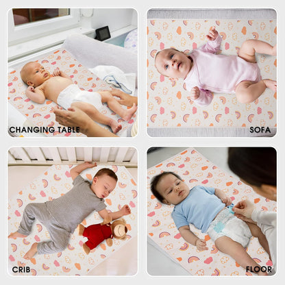 Vegan Leather Baby Changing Mat - Wipeable Portable Changing Pad, Foldable Travel Changing Mat for