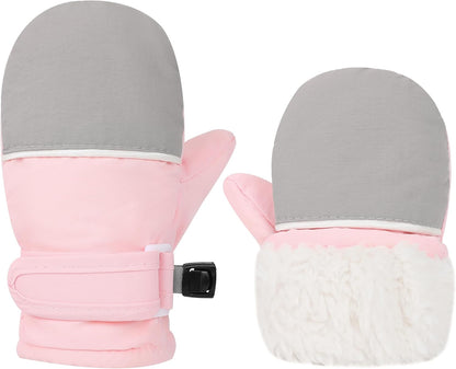 Toddler Gloves Kids Mittens Winter Warm Lined Fleece Gloves Waterproof Snow Baby Mitten for Boys
