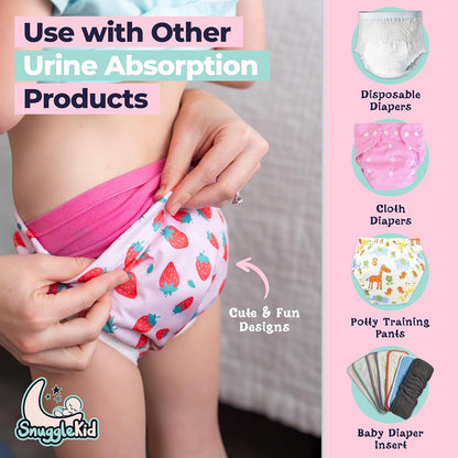 Waterproof Plastic Underwear for Potty Training, 6-Pack - Super-Soft Cloth Diaper Covers with