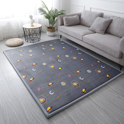 Loartee Coral Velvet Area Rug - 1" Thick Memory Foam Baby Play Mat, Washable Toddler Carpet, Home