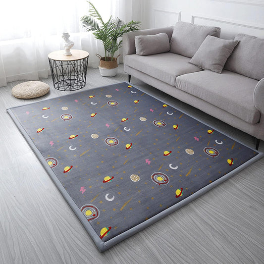 Loartee Coral Velvet Area Rug - 1" Thick Memory Foam Baby Play Mat, Washable Toddler Carpet, Home