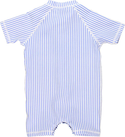 RUGGEDBUTTS Baby/Toddler Boy Swimsuit, One Piece Zipper Rash Guard Sunsuit with UPF 50+ Sun