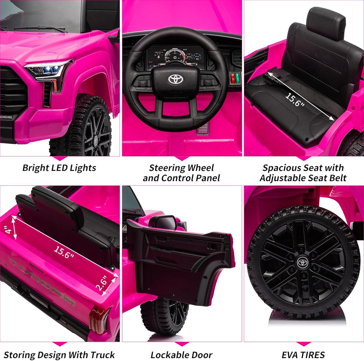 Electric Car for Kids, Licensed Toyota Tundra 12V Electric Truck, Off-Road Kids Car w/Remote
