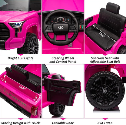 Electric Car for Kids, Licensed Toyota Tundra 12V Electric Truck, Off-Road Kids Car w/Remote